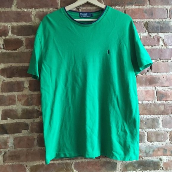 Polo Ralph Lauren Collarless Polo Kelly Green Size Medium - Picture 5 of 6